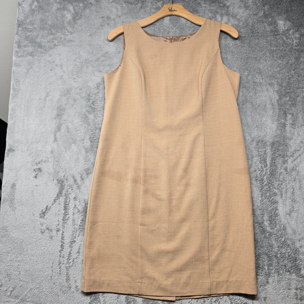 Vintahe Brownstone Studio New York Sleeveless Sheath Dress  Womens 16 Tan B8320